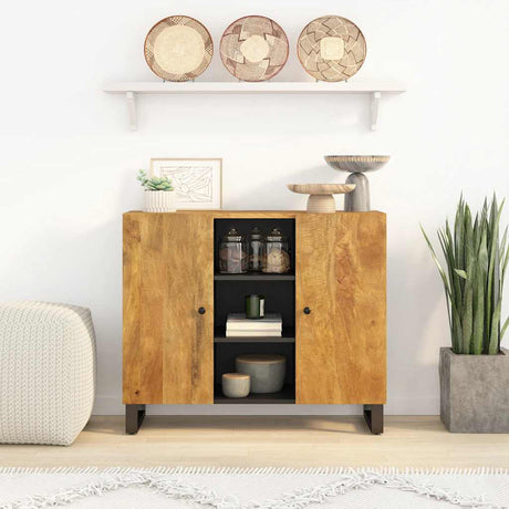 Vidaxl dressoir met 2 deuren 90x33x75 cm massief mangohout