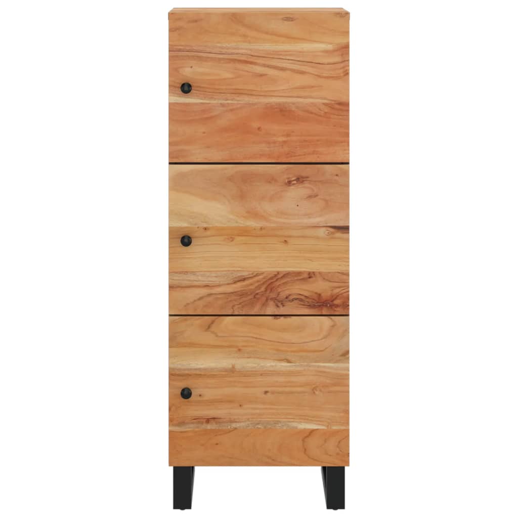 Vidaxl hoge kast met 3 deuren 40x33x110 cm massief acaciahout en ijzer