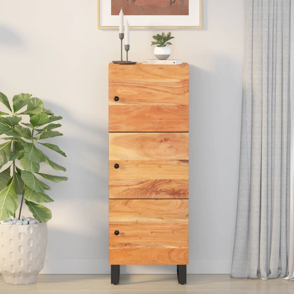 Vidaxl hoge kast met 3 deuren 40x33x110 cm massief acaciahout en ijzer