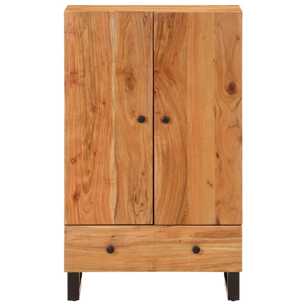 Vidaxl hoge kast met lade 60x33x100 cm massief acaciahout en ijzer