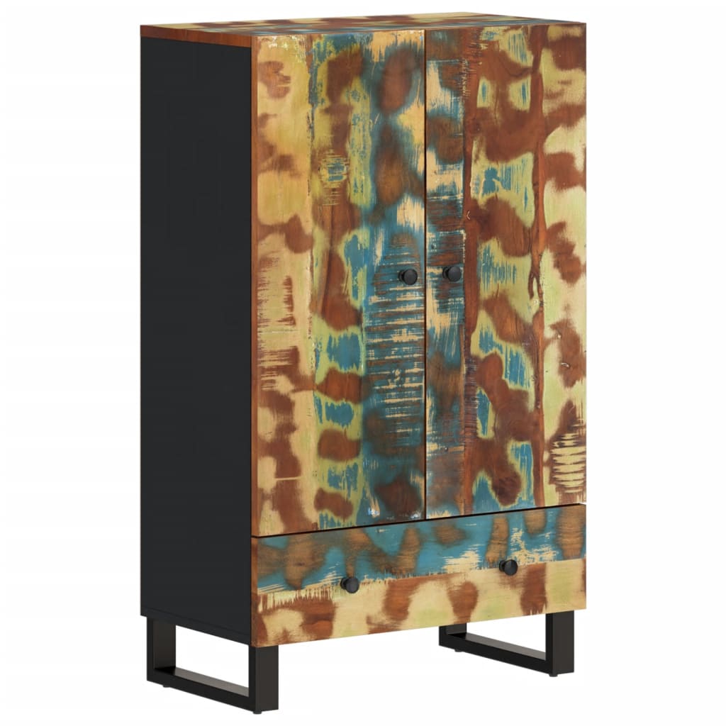Vidaxl hoge kast met lade 60x33x100 cm gerecycled hout en ijzer