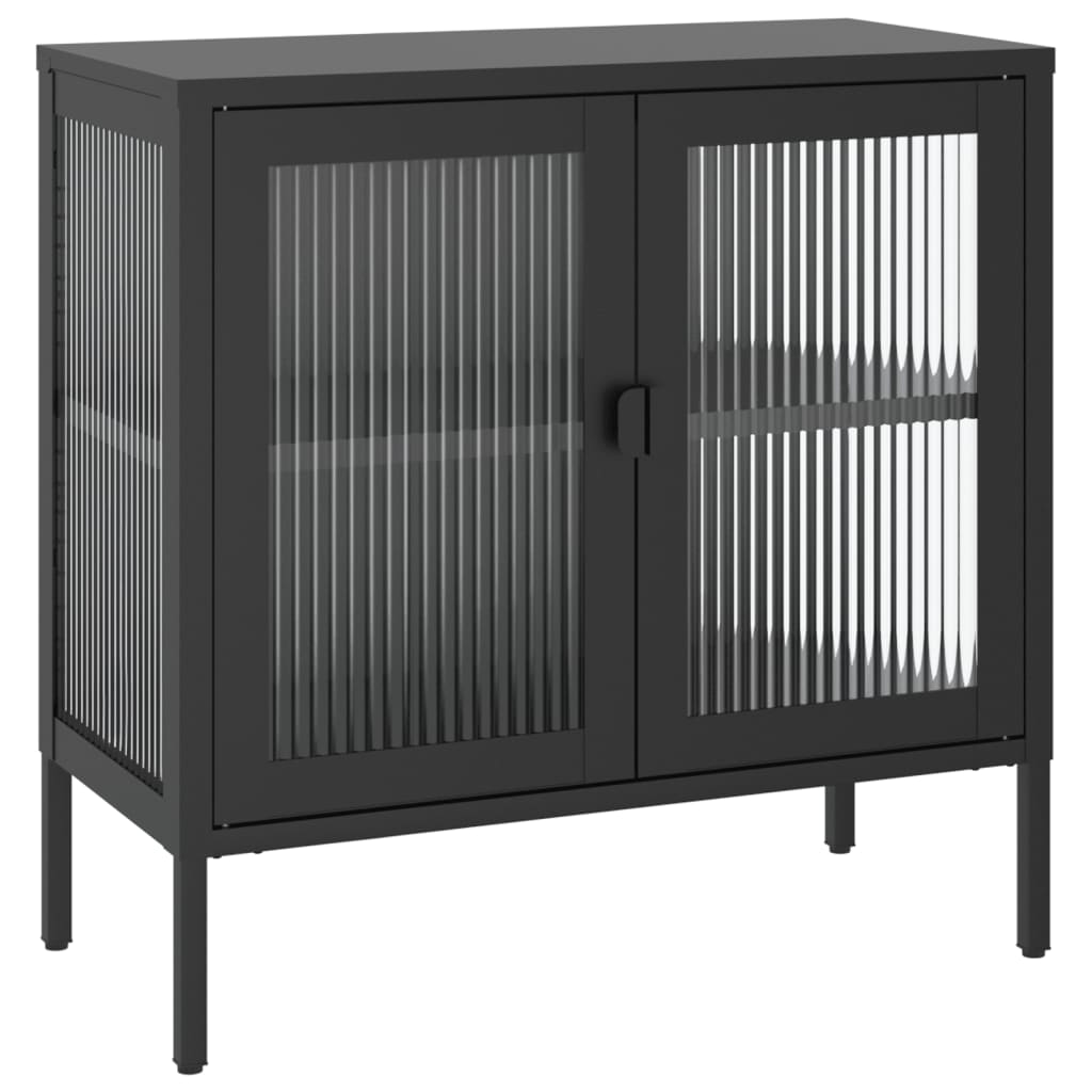 Vidaxl dressoir 70x35x70 cm glas en staal zwart