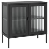 Vidaxl dressoir 70x35x70 cm glas en staal zwart