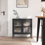 Vidaxl dressoir 70x35x70 cm glas en staal zwart