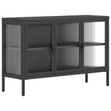 Vidaxl dressoir 105x35x70 cm glas en staal zwart