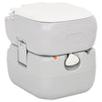 Vidaxl Camping Toilette tragbar 22+12 l HDPE Grau und Weiß
