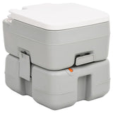 Vidaxl Camping Toilette tragbar 15+10 l HDPE Grau und Weiß