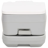 Vidaxl Camping Toilette tragbar 10+10 l HDPE Grau und Weiß