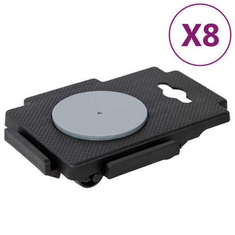 Vidaxl verhuishondjes met 8 wielen 8 st 150 kg polypropeen zwart
