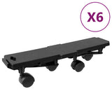 VidaXL Umzugshunde mit 4 Rädern 6 Stück 170 kg Polypropylen schwarz