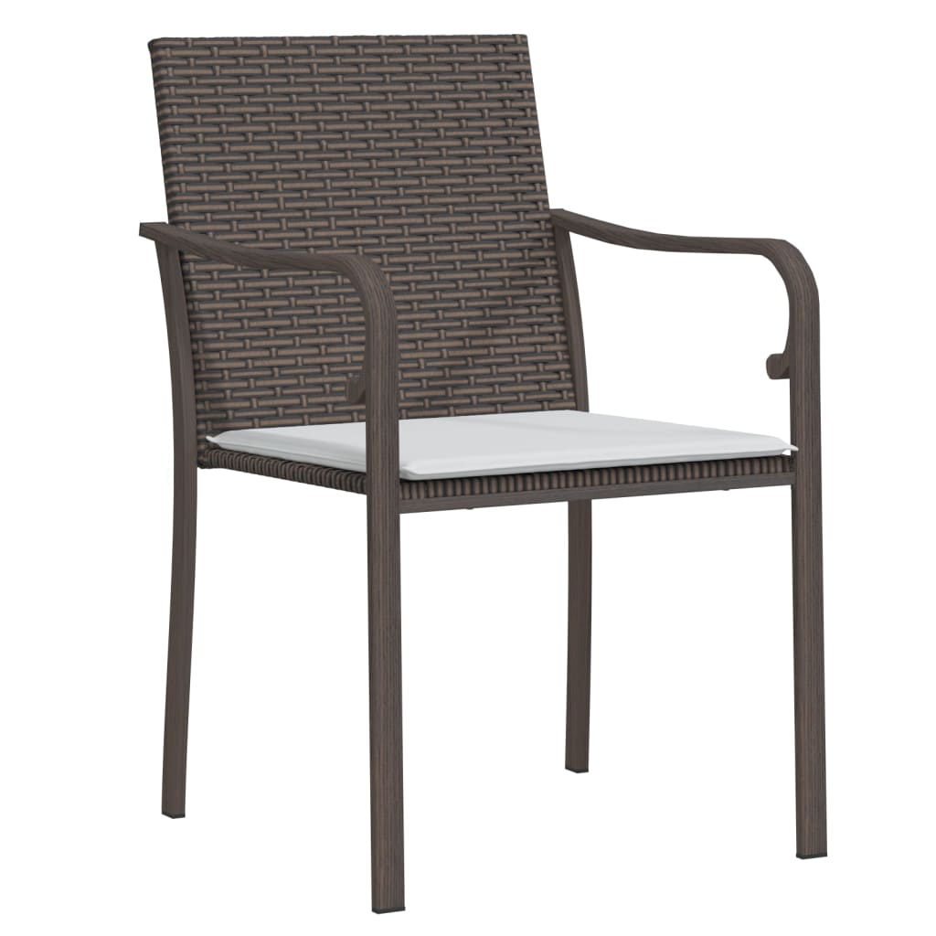 Vidaxl tuinstoelen 2 st met kussens 56x59x84 cm poly rattan bruin