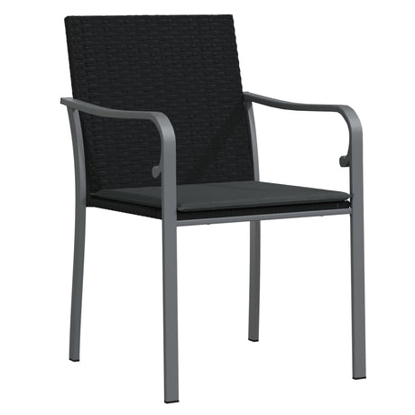 Vidaxl tuinstoelen 2 st met kussens 56x59x84 cm poly rattan zwart