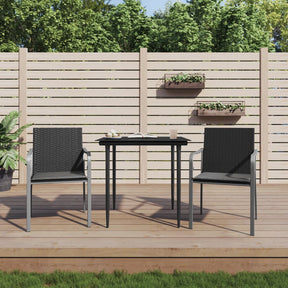 Vidaxl tuinstoelen 2 st met kussens 56x59x84 cm poly rattan zwart