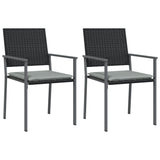 Vidaxl tuinstoelen 2 st met kussens 54x62,5x89 cm poly rattan zwart