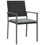 Vidaxl tuinstoelen 2 st met kussens 54x62,5x89 cm poly rattan zwart