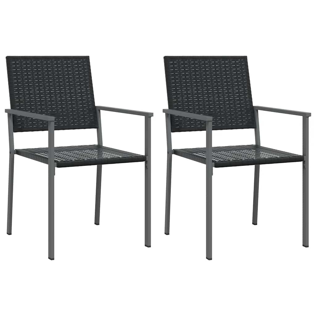 Vidaxl tuinstoelen 2 st 54x62,5x89 cm poly rattan zwart