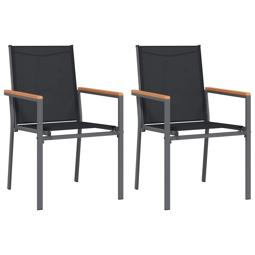 Vidaxl tuinstoelen 2 st 55x61,5x90 cm textileen en staal zwart