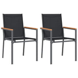 Vidaxl tuinstoelen 2 st 55x61,5x90 cm textileen en staal zwart