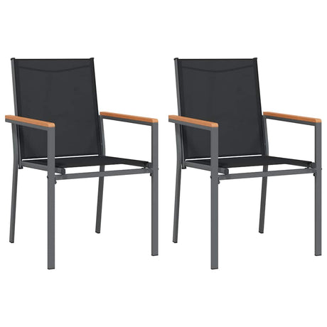 Vidaxl tuinstoelen 2 st 55x61,5x90 cm textileen en staal zwart