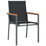 Vidaxl tuinstoelen 2 st 55x61,5x90 cm textileen en staal zwart