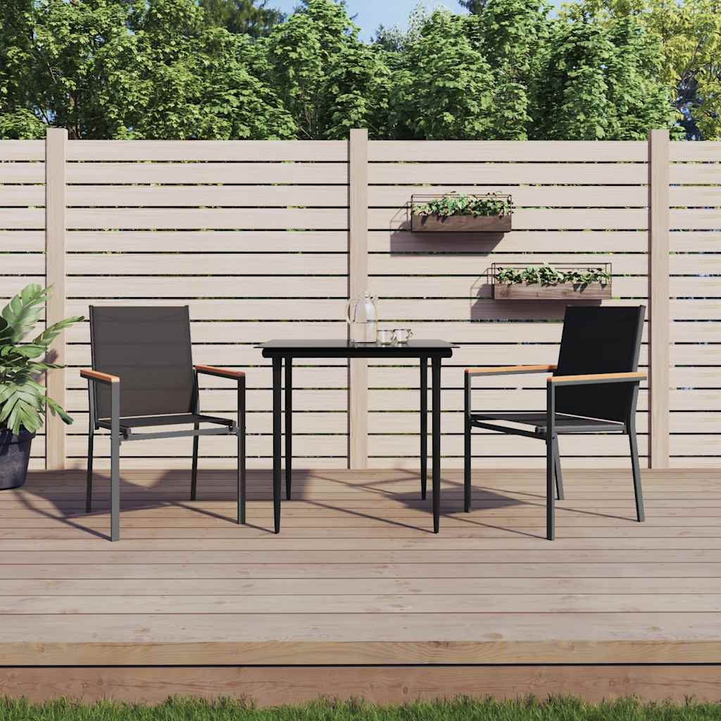 Vidaxl tuinstoelen 2 st 55x61,5x90 cm textileen en staal zwart