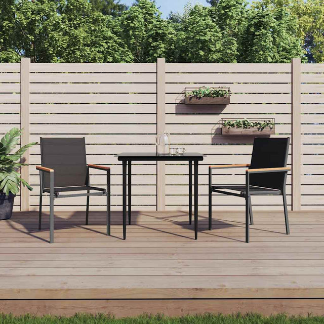 Vidaxl tuinstoelen 2 st 55x61,5x90 cm textileen en staal zwart
