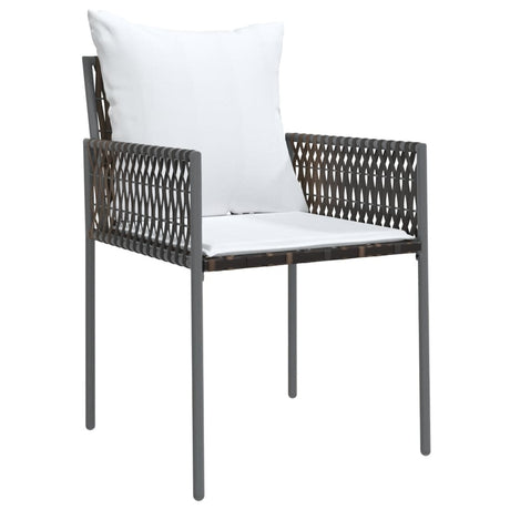 Vidaxl tuinstoelen 2 st met kussens 54x61x83 cm poly rattan bruin