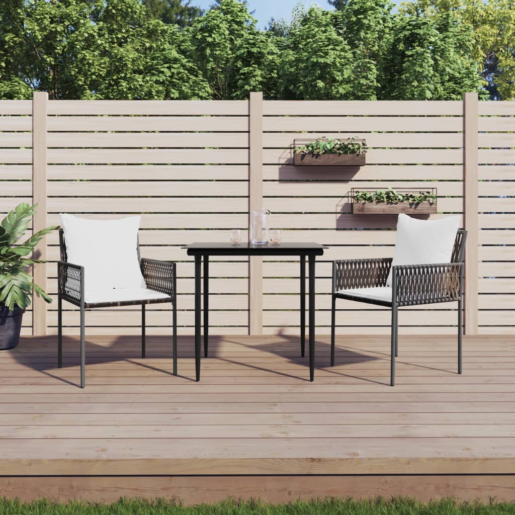 Vidaxl tuinstoelen 2 st met kussens 54x61x83 cm poly rattan bruin