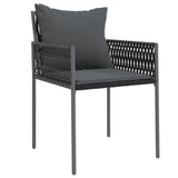 Vidaxl tuinstoelen 2 st met kussens 54x61x83 cm poly rattan zwart