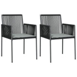 Vidaxl tuinstoelen 2 st met kussens 54x60,5x83,5 cm poly rattan zwart