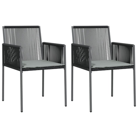 Vidaxl tuinstoelen 2 st met kussens 54x60,5x83,5 cm poly rattan zwart