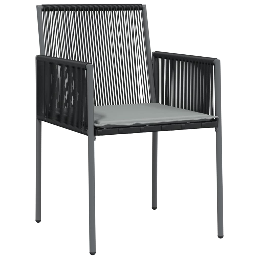 Vidaxl tuinstoelen 2 st met kussens 54x60,5x83,5 cm poly rattan zwart