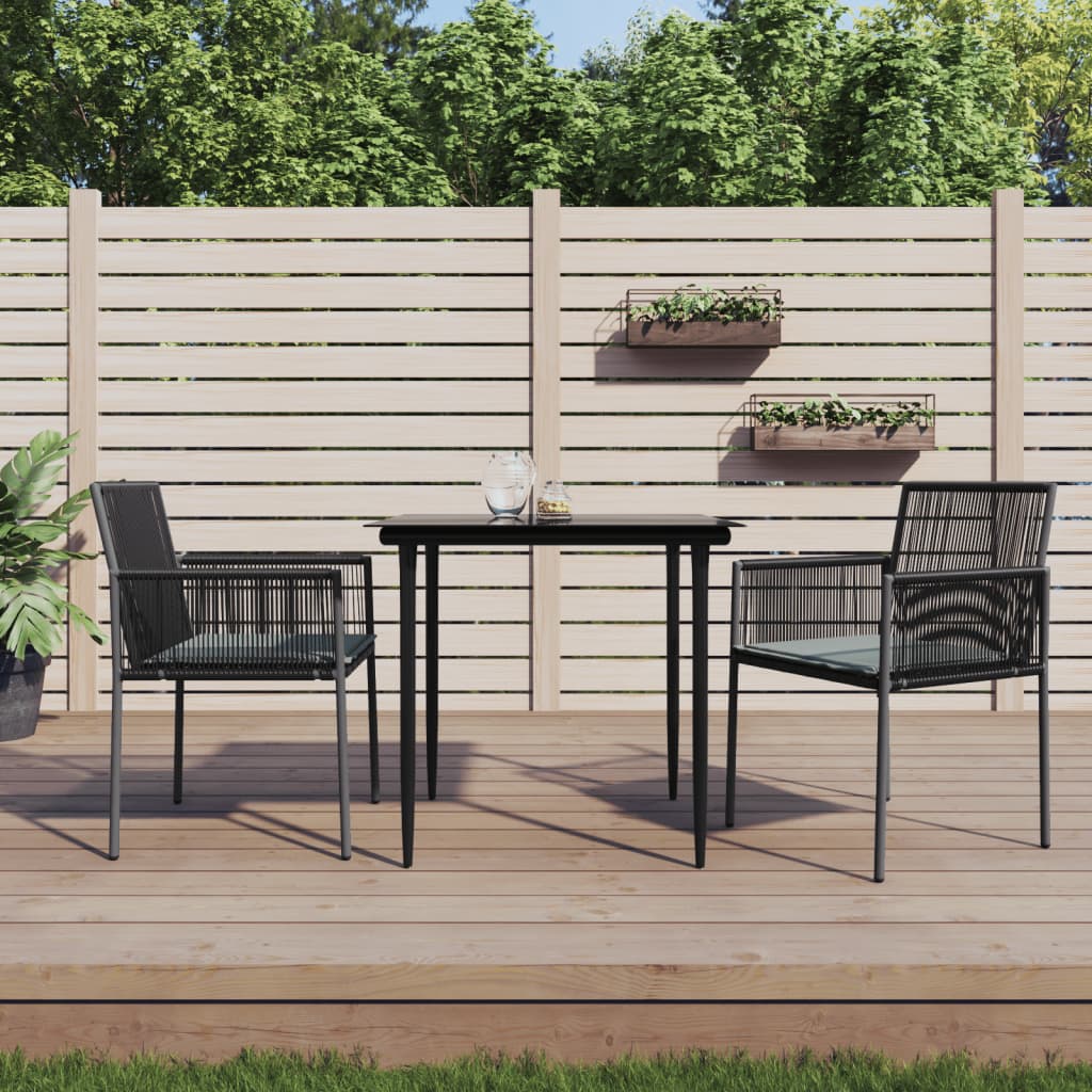 Vidaxl tuinstoelen 2 st met kussens 54x60,5x83,5 cm poly rattan zwart