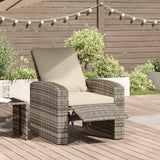 Vidaxl tuinstoel verstelbaar met kussens poly rattan lichtbruin