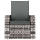 Vidaxl tuinstoel verstelbaar met kussens poly rattan grijs