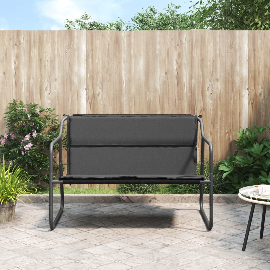 Vidaxl tuinbank 2-zits met kussen staal antracietkleurig