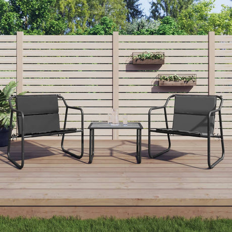 Vidaxl 3-delige loungeset met kussens staal antracietkleurig