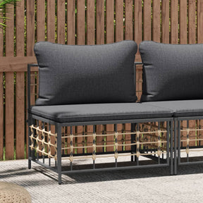 Vidaxl tuinmiddenbank met donkergrijze kussens poly rattan