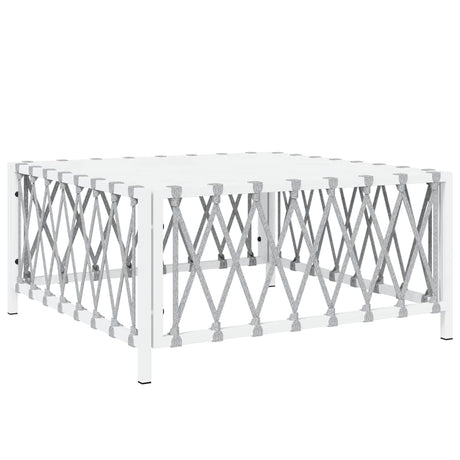 Vidaxl tuintafel 70x70x34 cm geweven stof wit