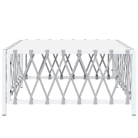 Vidaxl tuintafel 70x70x34 cm geweven stof wit