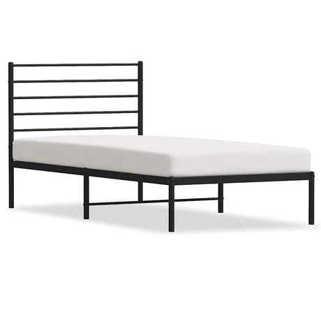 Vidaxl bedframe met hoofdbord metaal zwart 80x200 cm