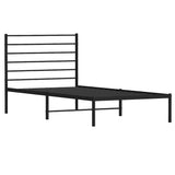 Vidaxl bedframe met hoofdbord metaal zwart 90x200 cm