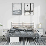 Vidaxl bedframe met hoofdbord metaal zwart 150x200 cm