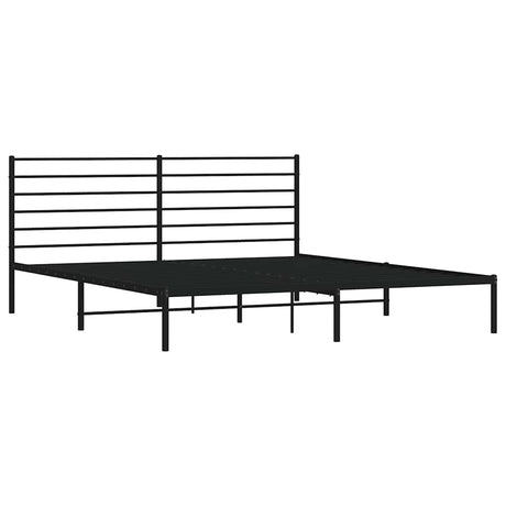 Vidaxl bedframe met hoofdbord metaal zwart 200x200 cm