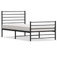 Vidaxl bedframe met hoofd- en voeteneinde metaal zwart 107x203 cm