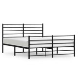 Vidaxl bedframe met hoofd- en voeteneinde metaal zwart 120x190 cm