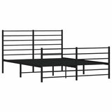 Vidaxl bedframe met hoofd- en voeteneinde metaal zwart 140x200 cm
