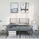 Vidaxl bedframe met hoofd- en voeteneinde metaal zwart 150x200 cm