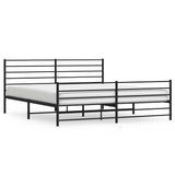 Vidaxl bedframe met hoofd- en voeteneinde metaal zwart 183x213 cm