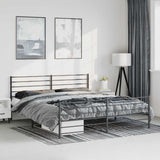 Vidaxl bedframe met hoofd- en voeteneinde metaal zwart 183x213 cm